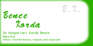 bence korda business card